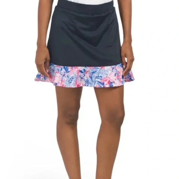 Stella Parker UPF 50 Mermaid Hem Navy & Floral Skort Size Large - Picture 1 of 11